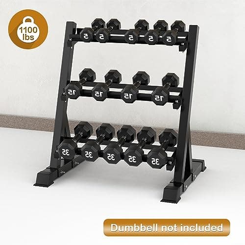 WALMANN Dumbbell Rack Adjustable 3-Tier Weight Stand Heavy Duty Weight Storage Rack for Home Gym(Dumbbells Not Included) 7