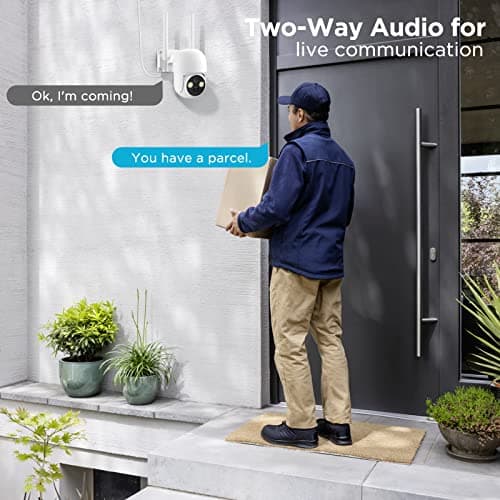 WOOLINK 2PCS 4MP Solar Security Cameras Wireless Outdoor, 2.5K Solar/Battery Powered Camera for Home Security, Pan/Tilt 2.4Ghz WiFi Camera with PIR, 2-Way Audio, Cloud/SD, Color Night Vision 5