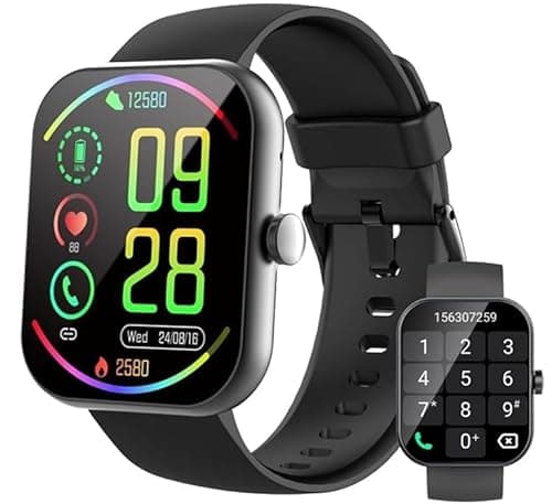 Smart Watch(Answer/Make Calls), 1.91" Smartwatches for Men Women, Fitness Tracker with 110+ Sport Modes, IP68 Waterproof, Heart Rate/Sleep/Spo2 Monitor, Pedometer, Activity Tracker for Android iOS