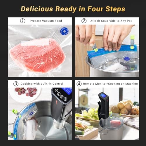 INKBIRD WIFI Sous Vide Cooker ISV-100W, 1000 Watts Sous Vide Machine Immersion Circulator with 14 Preset Recipes on APP & Calibration Function, Thermal Immersion, Fast-Heating with Timer 8