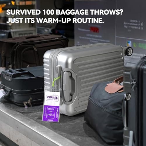 UliraGad 6 Pack Cruise Luggage Tag Holder – Durable Waterproof Luggage Tags for Cruise Ships with Zip Seal – Cruise Essentials Tags Holder – Clear Transparent (6-Pack) 8