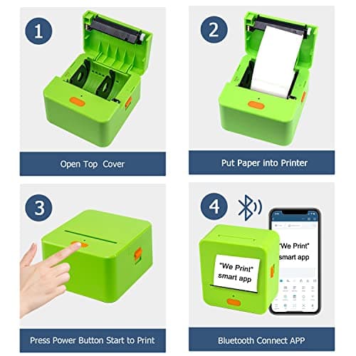 NETUM P58C Mini Label Printer - Portable Barcode Label Maker with Bluetooth, Inkless Thermal Printing for Retail, Clothing, Small Business & Home Office (Green) 6