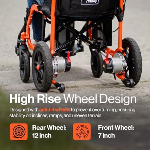 SuperHandy GoRide Series Electric Wheelchairs – Lightweight, Foldable Power Chairs with Dual Brushless Motors, Zero-Turn Maneuverability & Electromagnetic Brake (GoRide - 220 lb Max) 5