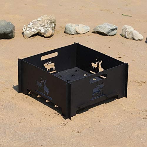 Portable Plug Fire Pit, 15.8 Inch Collapsible Firepits for Outside Wood Burning, Folding Outdoor Indoor Accessories for BBQ Camping Travel or Picnic, Foldable Fire Pits Bonfire of Backyard Patio 9