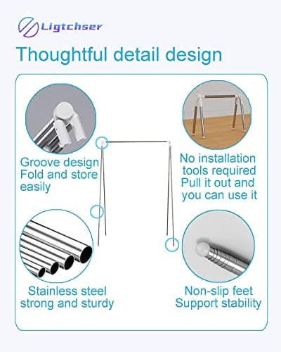 Ligtchser Portable Travel Garment Rack,Folding Clothes Rack for Dance,Travel,Camping, Drying,RV, Indoor,Outdoor.A Collapsible Clothing Rack. 5