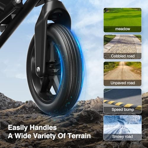 POWET Electric Wheelchairs for Adults, Foldable Lightweight Power Wheelchair, 500W Dual Motors, 15 Miles Longer Range, All Terrain Portable Motorized Wheelchair for Seniors Support 350 lbs 5