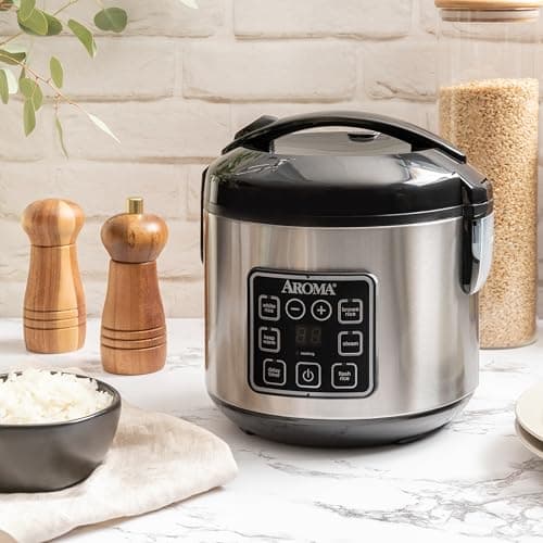 AROMA Digital Rice Cooker, 4-Cup (Uncooked) / 8-Cup (Cooked), Steamer, Grain Cooker, Multicooker, 2 Qt, Stainless Steel Exterior, ARC-914SBD 7