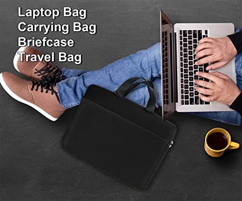 Laptop Sleeve Case 15.6 inch, Durable Travel Laptop Bag HandBag Shockproof Protective Computer Cover Carrying Bag Briefcase for 15" 15.6" HP Asus Acer Dell Lenovo Laptop Notebook Ultrabook, (Black) 7