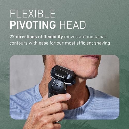 Panasonic ARC6 Electric Razor for Men Face, Wet & Dry Shavers for Men with Foil Shaver, Pop-up Trimmer, Ultra-Fast 6-Blade, Smart Shave Sensor, 22D Flexible Pivoting Head - ES-LS8A-K (Black) 6