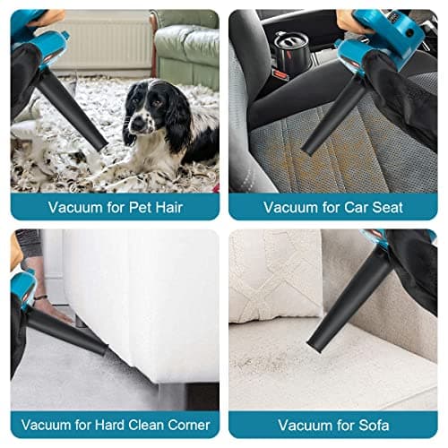 Corded Electric Leaf Blower,2 in 1 Small Handheld Lightweight Sweeper/Vacuum,110V 400W Portbale Blower for Leaf/Snow/Dust Blowing (Blue) 6