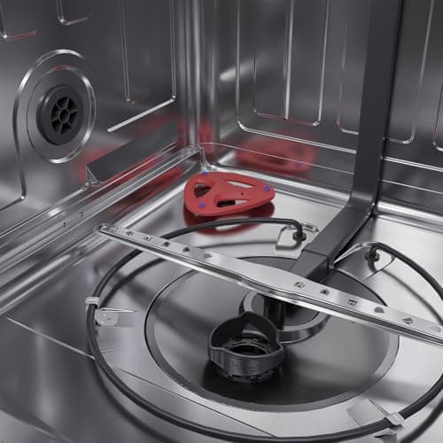 SHARP SDW6757ES Slide-In Dishwasher, Stainless Steel Finish, 24" Wide, Soil Sensors, Premium White LED Interior Lighting, Smooth Glide Rails, Heated Dry Option, Responsive Wash Cycles, Power Wash Zone 16