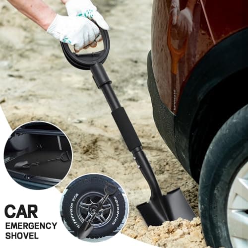 Shovel, Garden Shovel for Digging, 31 inch Small Shovels Heavy Duty Portable Mini Spade with Curved D-Handle for Gardening, Digging, Camping, Car, Kids Sand Beach Shovels 6