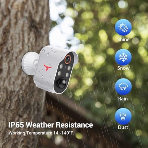 1080P Wireless Security Camera with Spotlights, AI Human Detection, Color Night Vision, 2-way Talk, FHD Live view, Cloud Storage, 2.4G WiFi, Battery powered, Indoor/Outdoor surveillance (4 Spotlights) 6