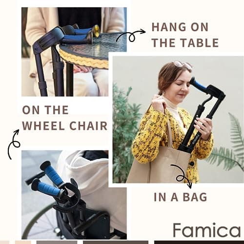 Famica FlexiCrutch for Adult (x1 Unit, Open Cuff) - Red Dot Design Award Winner, Portable Mobility Aid for Seniors, Post-Surgery, Injury Recovery, Adjustable Ergonomic Handles, Cuff, Height, Foldable, Lightweight and Non-slip Forearm Crutches 5