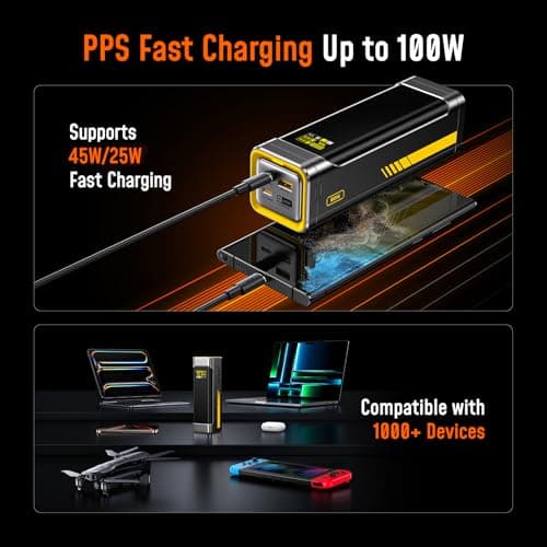 AOHI 240W Laptop Power Bank 27600mAh Portable Fast Charger (99.3wh), Airline-Compliant, 140W PD 3.1 Large Battery Pack The Future Starship for MacBook, iPad iPhone 16 Pro Max,Galaxy,Steam Deck, Grey 5