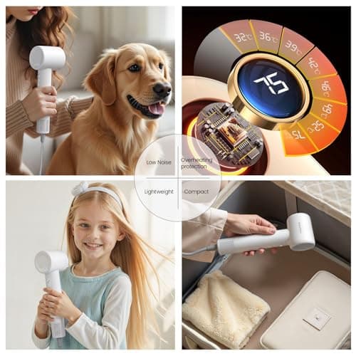 Beauti Flow Hair Dryer, High-Speed Ionic Blow Dryer, 110,000 RPM Low Noise Thermo-Control HairDryer, for Curly Hair for Home Travel Salon, No Heat Damage Care 7