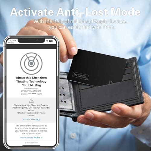 Reyke Wallet Tracker Card, Wireless Charging Finder. Works with Apple Find My (iOS Only), Item Tracker for Wallet, Luggage Tags, Phone, Passports and More, IP68 Waterproof 7