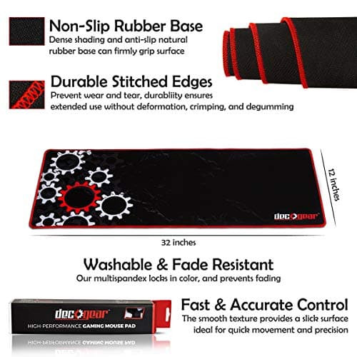 Deco Gear 49" Curved Ultrawide Gaming Monitor, 32:9, 144 Hz, 3840x1080 with Extended Mouse Pad 9