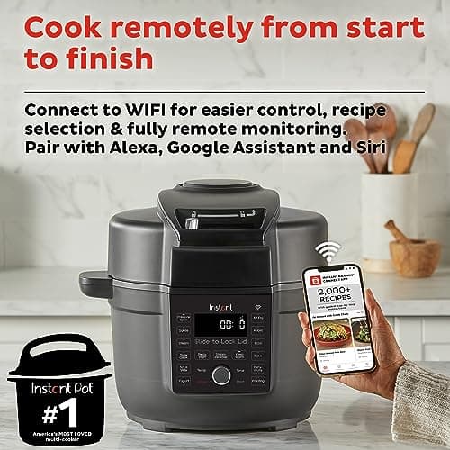 Instant Pot 6.5 Quart Duo Crisp Ultimate Lid with WIFI, 13-in-1 Air Fryer and Pressure Cooker Combo, Sauté, Slow Cook, Bake, Steam, Warm, Roast, Dehydrate, Sous Vide, & More, Includes App with Recipes 2