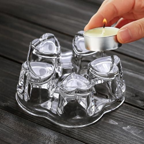 Unbreakable Teapot Warmer 4.3in for Heatproof,Candle Teapot Warmer,Resistant Borosilicate Glass Teapot Warmer with Heating Base 6