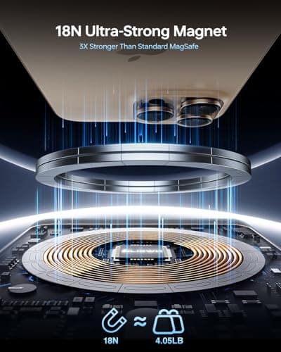 ULiXWH 10,000mAh for MagSafe Power Bank Ultra Slim, Magnetic Wireless Charger with USB-C Cable, Fast Charging Portable Battery for iPhone 17 Pro Max/17 Pro/Air/16/15/14/13, Blue 6