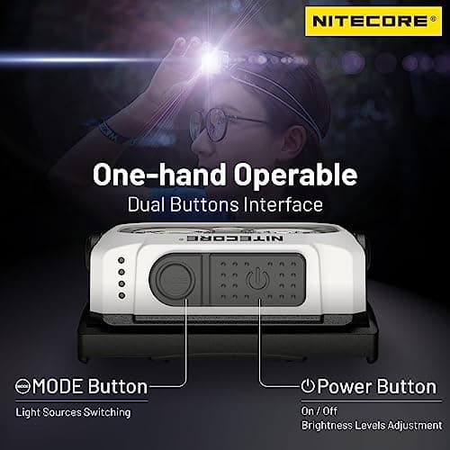 Nitecore NU21 360 Lumen Ultra Lightweight Outdoor Headlamp Dual Beam USB-C Rechargeable Headlight Tag (Yellow) 5