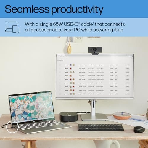 HP USB-C Dock G5-11-in-1 Adapter for Both USB-C and Thunderbolt-Enabled Laptops, PCs, & Notebooks - for Charging, Networking, or Data Transfers - Great for Secure & Remote Management,Black 5