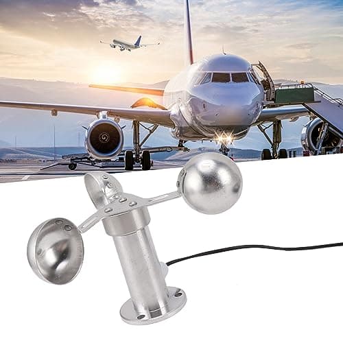 Luqeeg Wind Speed Sensor, High Accuracy Three Cup Anemometer, Aluminum Alloy Material with 8m Cable for Wind Measurement in Power Plants, Meteorological Stations, Easy to Install 4