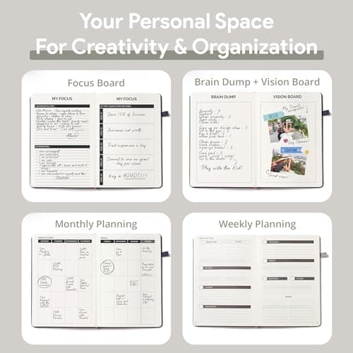 Undated A5 Weekly Planner 2024 - Grey, Monthly, Blank, ADHD Planner With Stickers 4