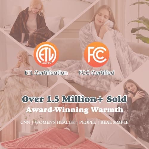 SNUGSUN Heated Blanket Faux Fur & Sherpa Full Size, Safe Electric Blanket ETL & FCC Certified, Soft Warm 6 Heating Levels & 10 Hours Auto-Off, Machine Washable, 72"x84" Dark Grey 5