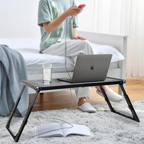 PWAXADO Laptop Bed Table with Cooling Fans – Tablet Clamp – Adjustable Height – Foldable Design – Versatile Lap Desk for Work, Study, Leisure – Ideal for Laptops up to 15.6 in 7