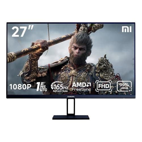 Xiaomi Gaming Monitor 27in 165Hz 1ms GTG 1920*1080 Fast IPS HDR10 FreeSync Premium Professional Calibration 99% sRGB 178° Wide Angle Tilt Adjustment TUV Low Blue Light Computer Screen Desktop Monitor