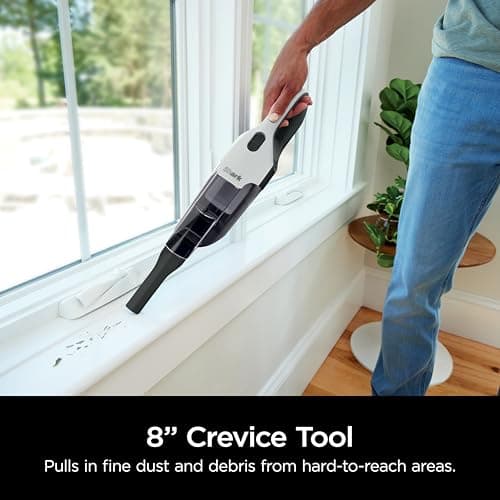 Shark Cyclone PET Handheld Vacuum with, HyperVelocity Suction, Powerful Pet Hair Pickup, Lightweight, XL Dust Cup, Including Upholstery Tool, 8" Crevice Tool, Scrubbing Brush, Pearl White, AA701 6