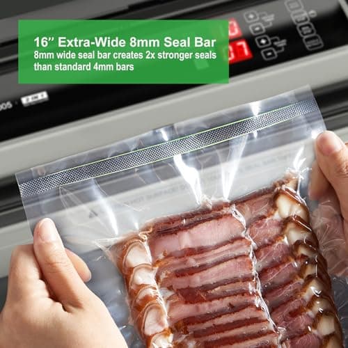 MAGIC SEAL 16'' Commercial Vacuum Sealer Machine, Meat Sealer Vacuum Packing Machine with Double Pump and Auto Cooling System, Sealing and Vacuum Time Control, Compatible with Mylar Bags 5