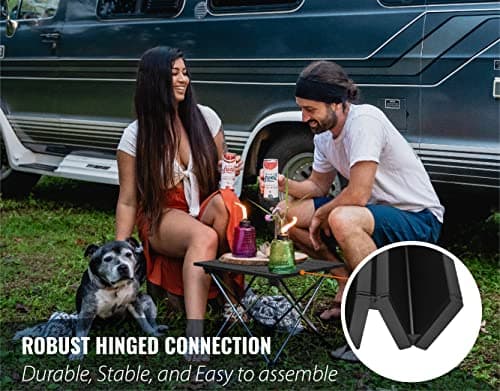 TREKOLOGY Small Camping Table - Beach Table That Fold Up - Lightweight, Foldable, Potable Folding Small Outdoor Table - for Camp, Hiking, Campers & Summer Outing Trip 6