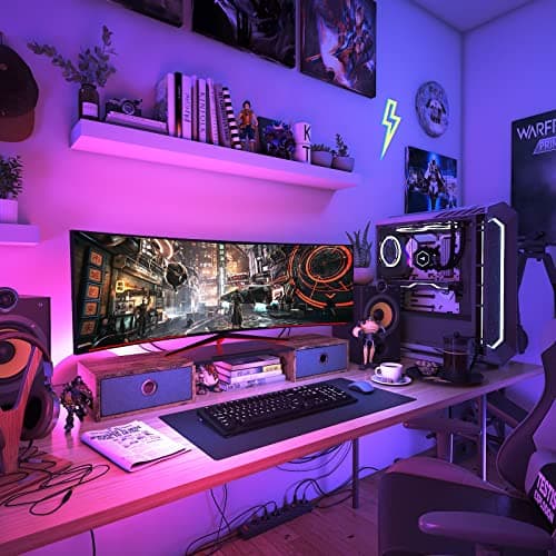 WESTREE Dual Monitor Stand Riser with Two Drawers, Extra Large Storage for 2 Monitors, Desktop Oraganizer Computer,Laptop,Screen,Printer,TV 5