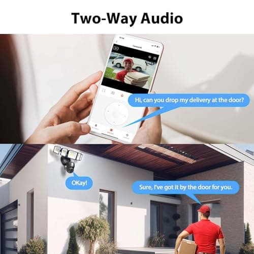 iMaihom Floodlight Camera Outdoor, 2K QHD Smart Home Security Cam with Motion-Activated, 5500LM Brightness 5 Heads Light, 360° Pan & Tilt, 2-Way Audio, Cloud/SD Storage, Color Night Vision 5