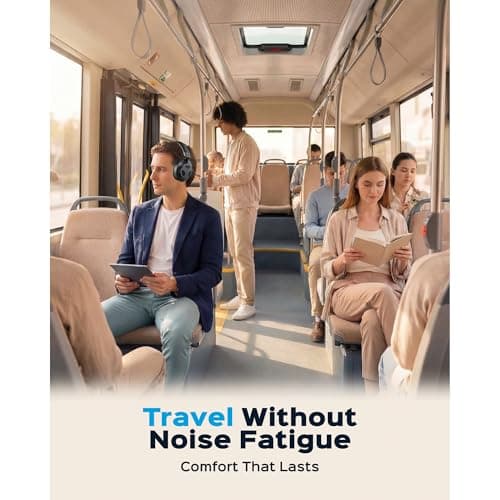 TREBLAB Z7-Pro Hybrid Active ANC Over-Ear Bluetooth Headphones for Work, Travel and Focus, All-Day Comfort, 38H Playtime, Foldable Wireless Headphones Noise Cancelling with Carrying Case 9