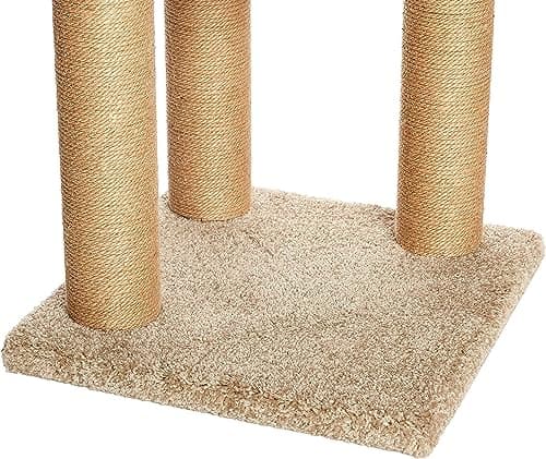 Amazon Basics Cat Tree - Multi-Level Climbing Activity Tower with Jute Rope Scratching Posts for Indoor Cats & Kittens, Medium (31.5"H), Beige 5