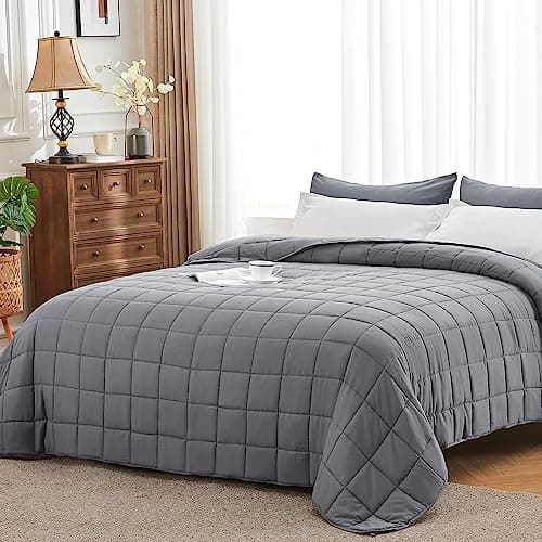 Weighted Blanket for Adults 20lbs, 88"x104", King Size Cooling Heavy Throw Blanket for 130-220lbs, Microfiber Soft Thick Big Blankets Weighted Comforter Breathable Gift for Sleeping, Grey