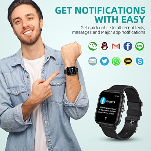 tamispit Smart Watch, Fitness Tracker with 24 Sports Modes, 5ATM Swimming Waterproof, Monitor Step Calorie Counter, 1.7" Touchscreen Smartwatch Fitness Watch for Android iPhone 5