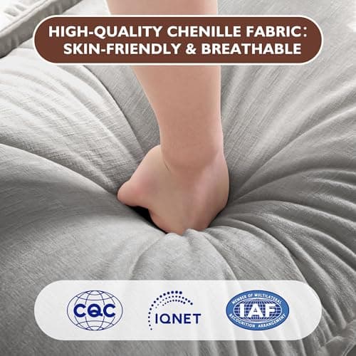 Ihanherry 111.4" U Shaped Modern Cloud Sofa Modular Sectional Couch with 2 Ottoman, 5-Seat Chenille Deep Seat Sofa with Pillow for Living Room, Bedroom and Apartment, Grey 5