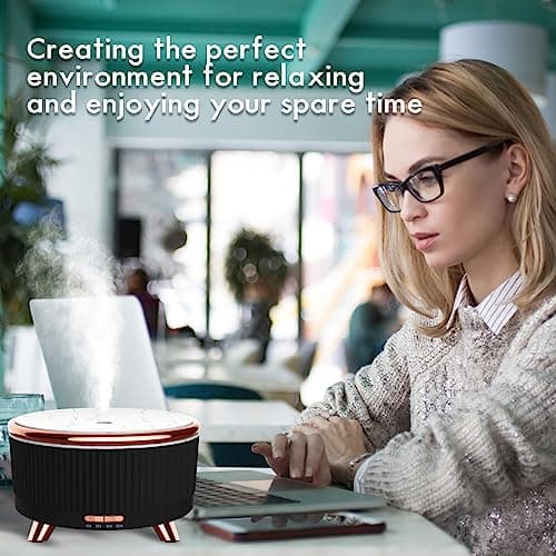 Diffusers for Essential Oils Large Room, 500ml Aromatherapy Diffuser Cool Mist Humidifier with Remote Control,7 Colors Lights & 4 Mist Mode Waterless Auto Off for Women Office Home 6