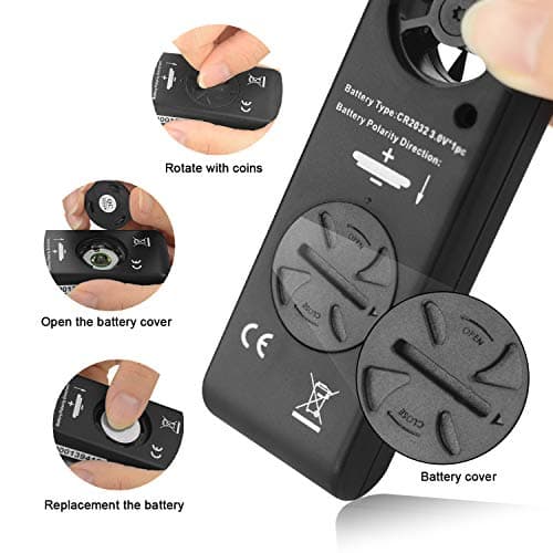 Anemometer Handheld Wind Speed Meter for Measuring Wind Speed Temperature and Max/Average/Current, High Precision Anemometer Measuring for Windsurfing Sailing Fishing Outdoor Activities 5