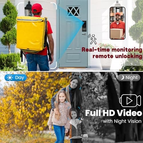 DEVO G1 Video Smart Lock with Camera & Doorbell, 6-in-1 Keyless Entry Door Lock with Fingerprint, App Remote, Auto Lock, Built-in Wi-Fi Smart Deadbolt for Front Door, IP65 Waterproof, Easy Install 4