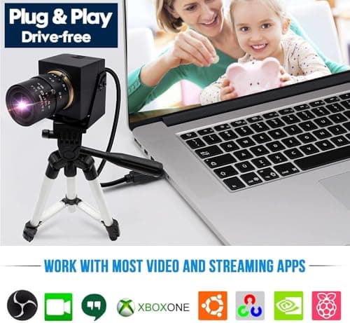 SVPRO 1080P USB Webcam with Telephoto 5-50mm Lens, Full HD Computer Camera 100fps/60fps/30fps for Windows/Mac/Linux/Android 8