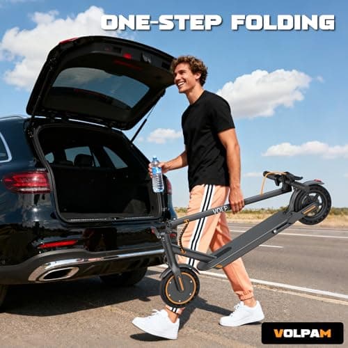 VOLPAM Electric Scooter for Adults, Max Speed 19/10MPH, Up to 28/21/16/10 Miles Range, 350/250W Motor Adult E-Scooter, Foldable Scooter with Dual Braking, Smart APP 9