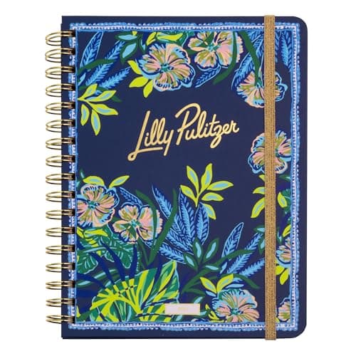 Lilly Pulitzer Large Daily Planner January 2025 - December 2025, Weekly Agenda & Monthly Calendar, Stickers, Pockets, & Spiral Binding (The Hottest Spot Navy)