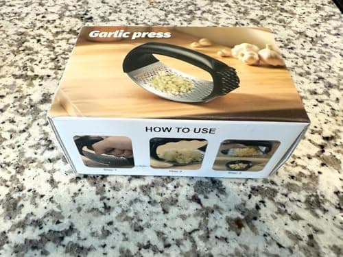 Garlic Press,Stainless Steel Garlic Mincer Crusher,Easy to Use and Clean,Ergonomic Handle,Easy Kitchen Gadget for Effortless Smashing,Kitchen Essentials,Home and Kitchen Utensils Accessories,Cooking 8