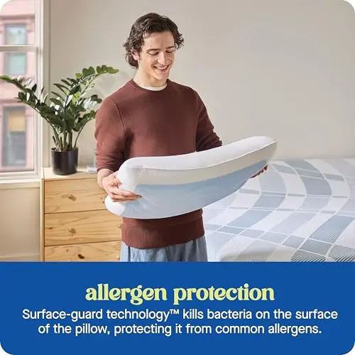 Sealy Dreamlife King Size Memory Foam Cooling Pillow with SealyChill Cooling Gel, Removable Machine-Washable Cover, Made in The USA, White 7